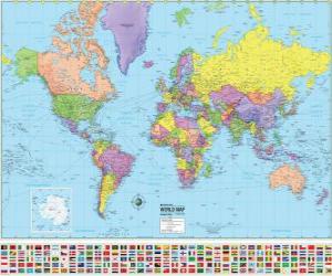 пазл Карта с границами стран мир